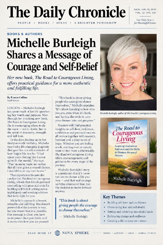 The Daily Chronicle front page featuring Michelle Burleigh